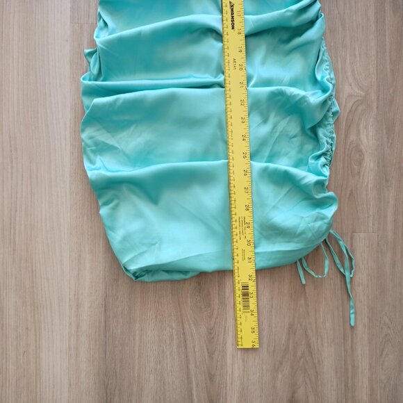 Oh Polly turquoise satin formal sexy bodycon dress size 6 or S/M - Picture 6 of 8
